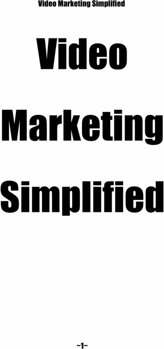 Product picture Video Marketing Simplified